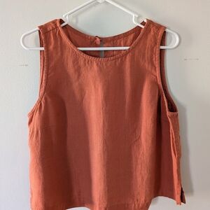 notPERFECTLINEN Women's Sleeveless Terracotta Tank Top